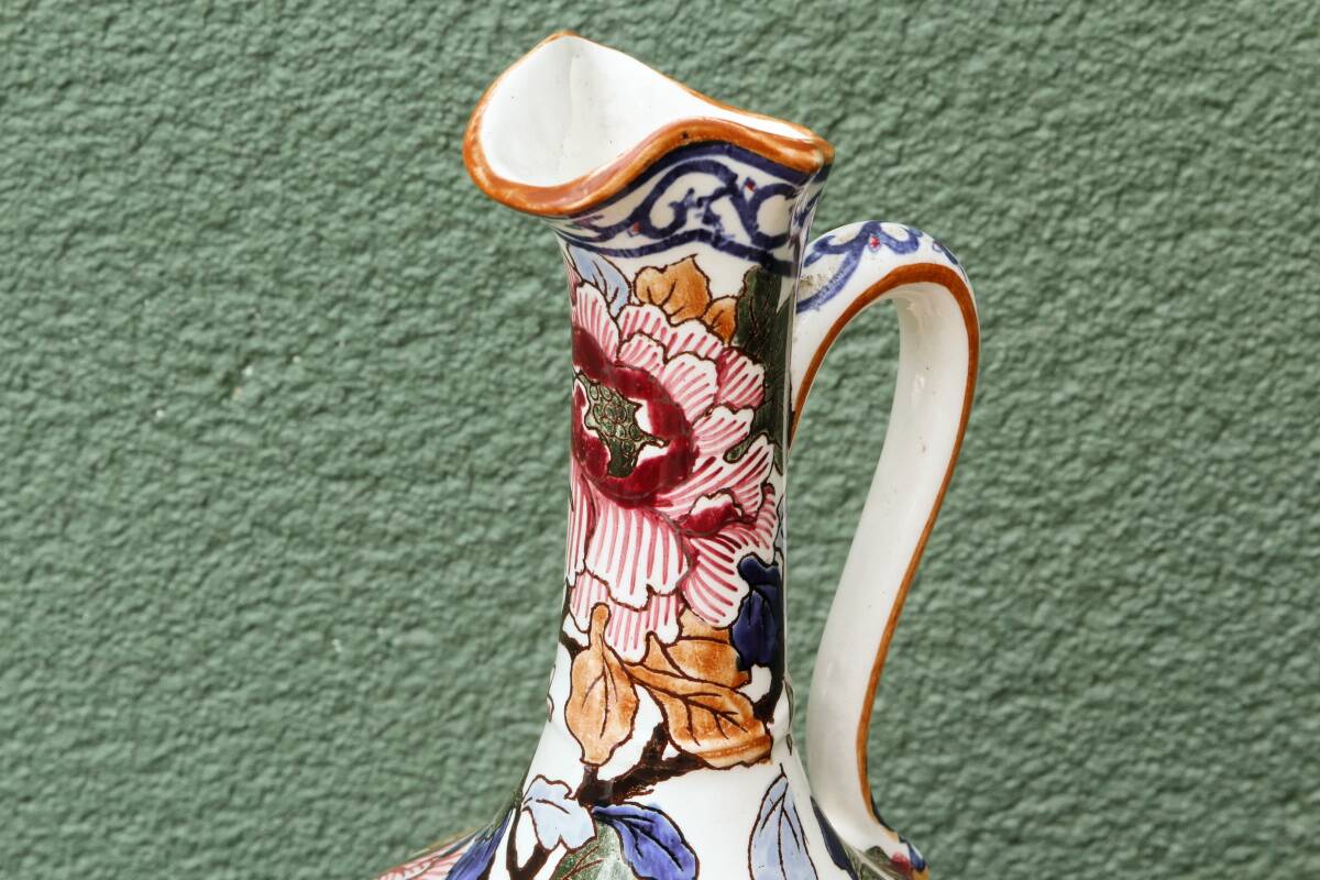 Gien earthenware jug, Peonies model