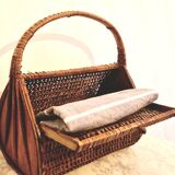 60s wicker basket handbag