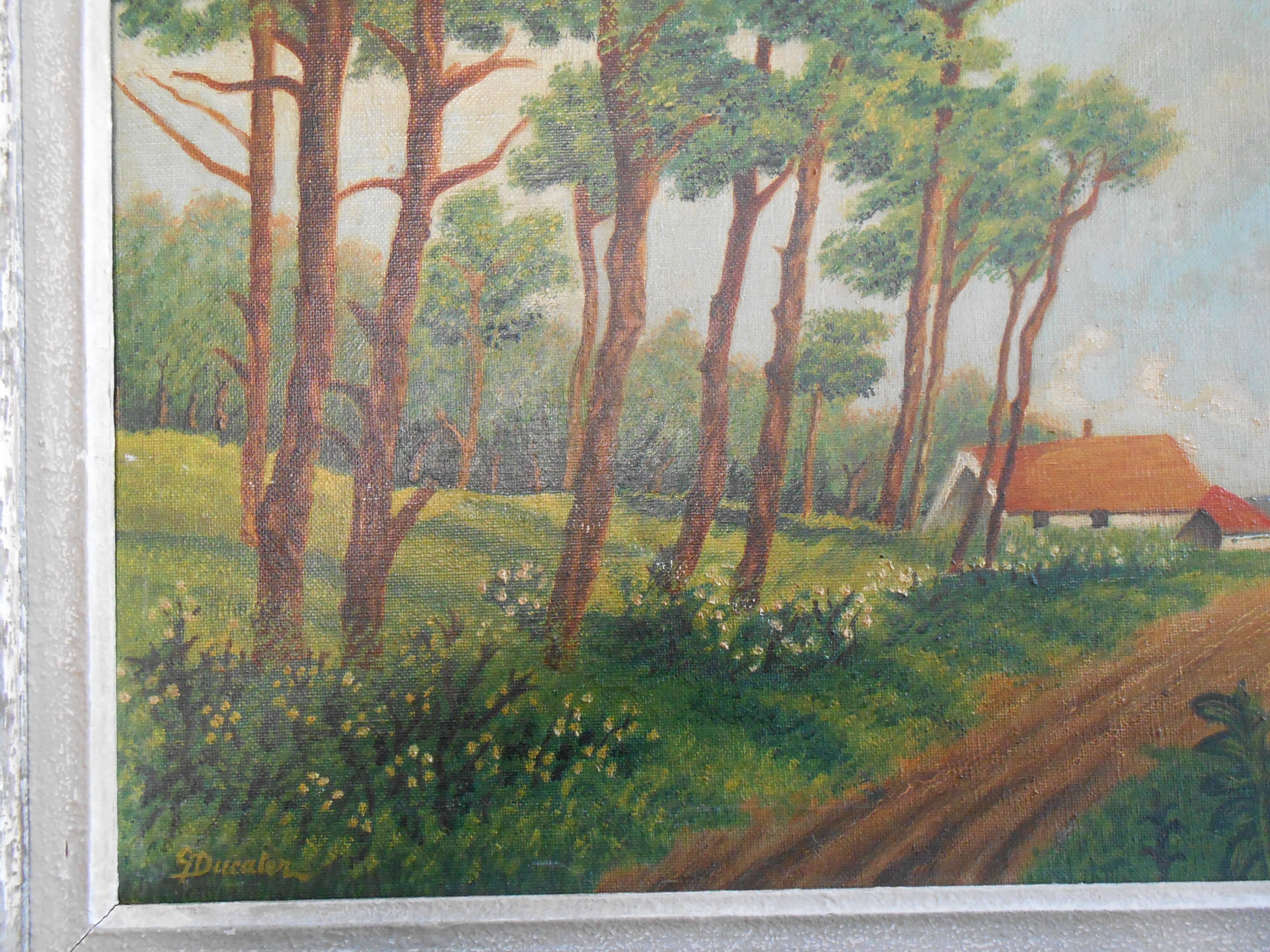 Countryside landscape, oil painting