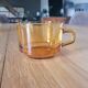 4 amber glass coffee cups