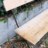 wood metal garden bench