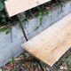 wooden and metal garden bench