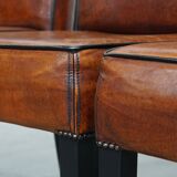 Luxury set of 4 comfortable dining chairs made of sheepskin leather