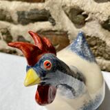Signed ceramic hen and guinea fowl