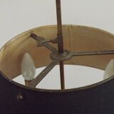 French Empire Bronze Bouillotte 3 Light Table Lamp Dark Green Shade 4229