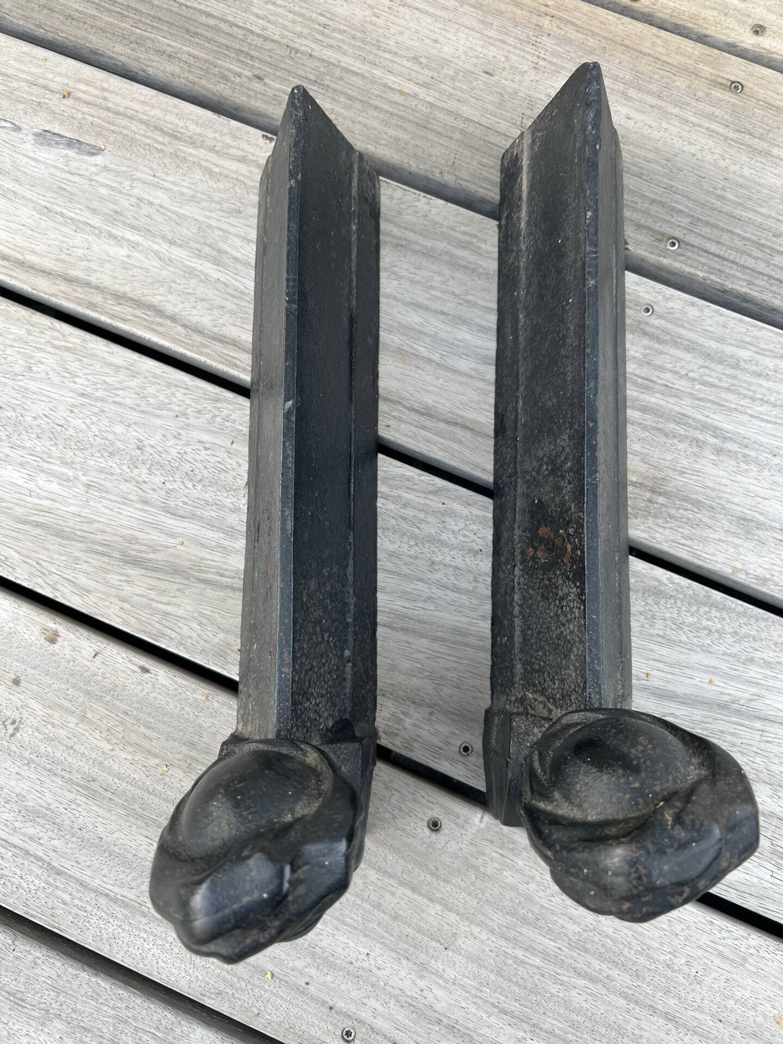 2 antique andirons