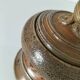 Covered pot in artisanal stoneware with an owl – signed Plume