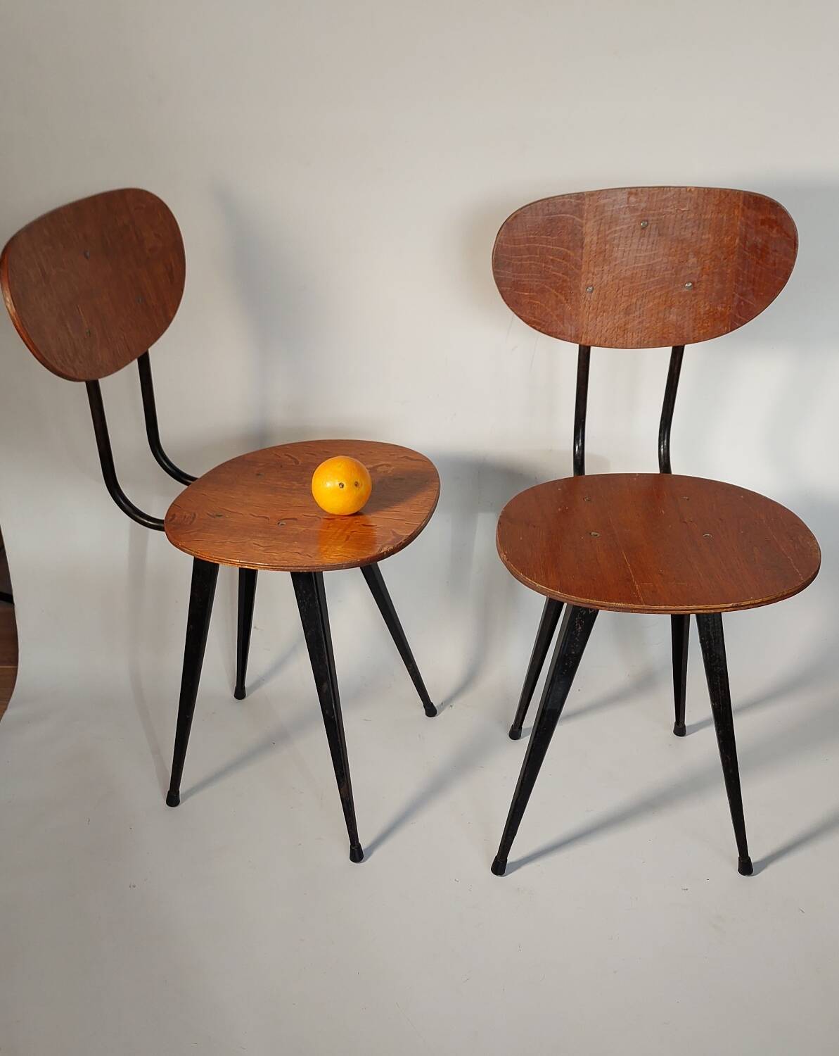 Paire chaise design industriel vintage
