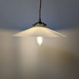 Suspension vintage en opaline blanche