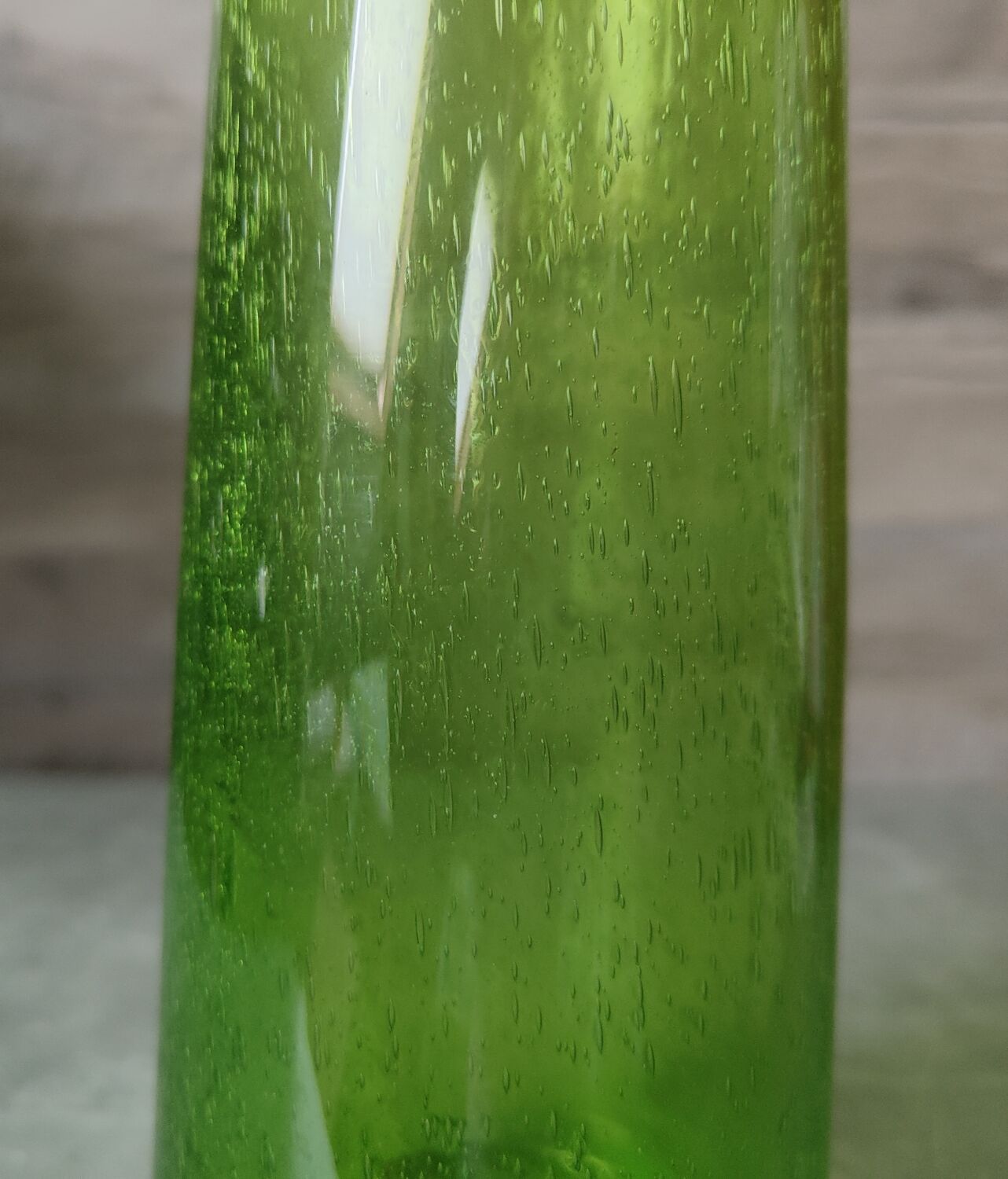 Green bubble glass vase