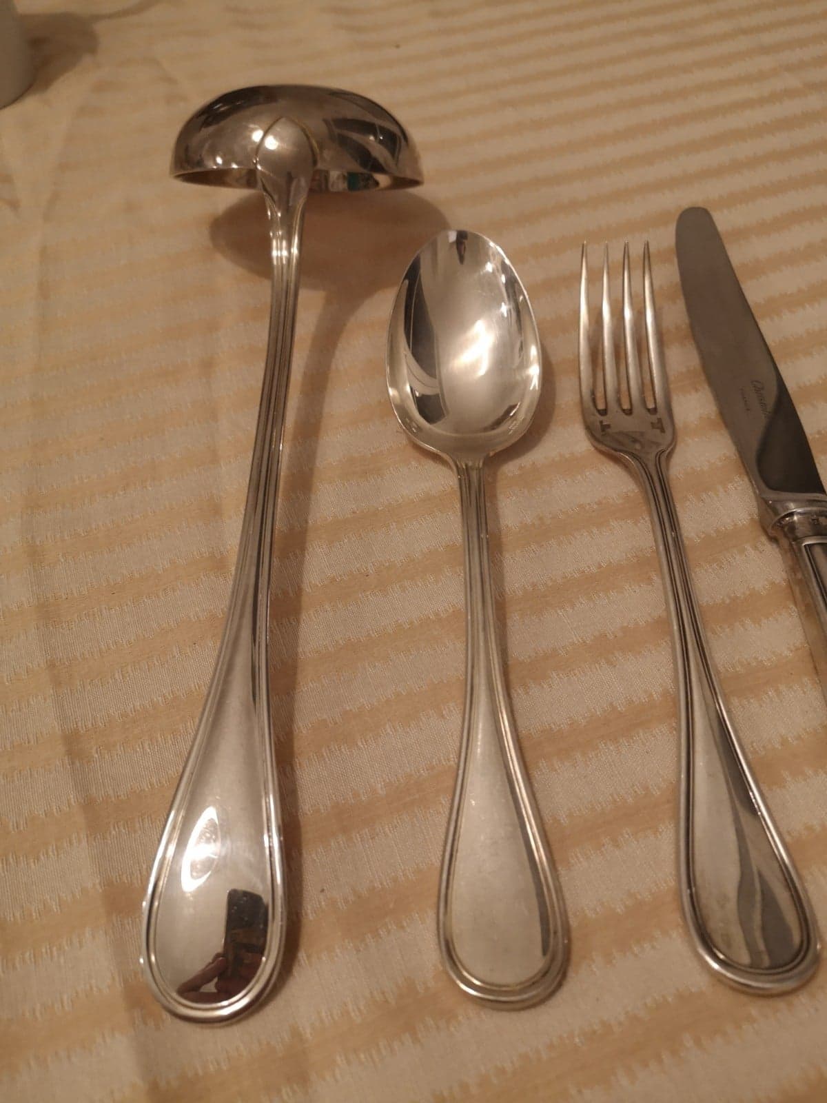 Silver metal housewife- Christofle- Model Albi- Around 1980.