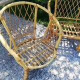 Rattan bench and chair