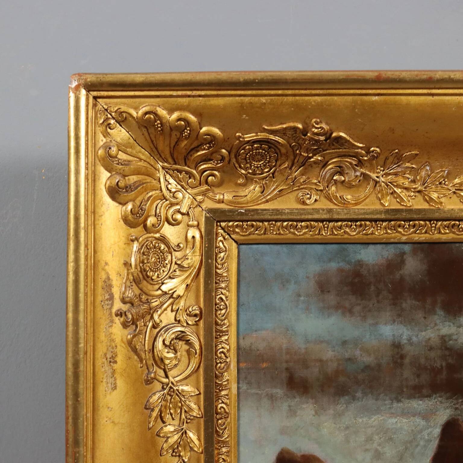Peinture ancienne signée E. Rudolf Biedermann XIXe siècle