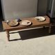 Ashtray, circular dish or plate in grey-orange petrified wood D25.5