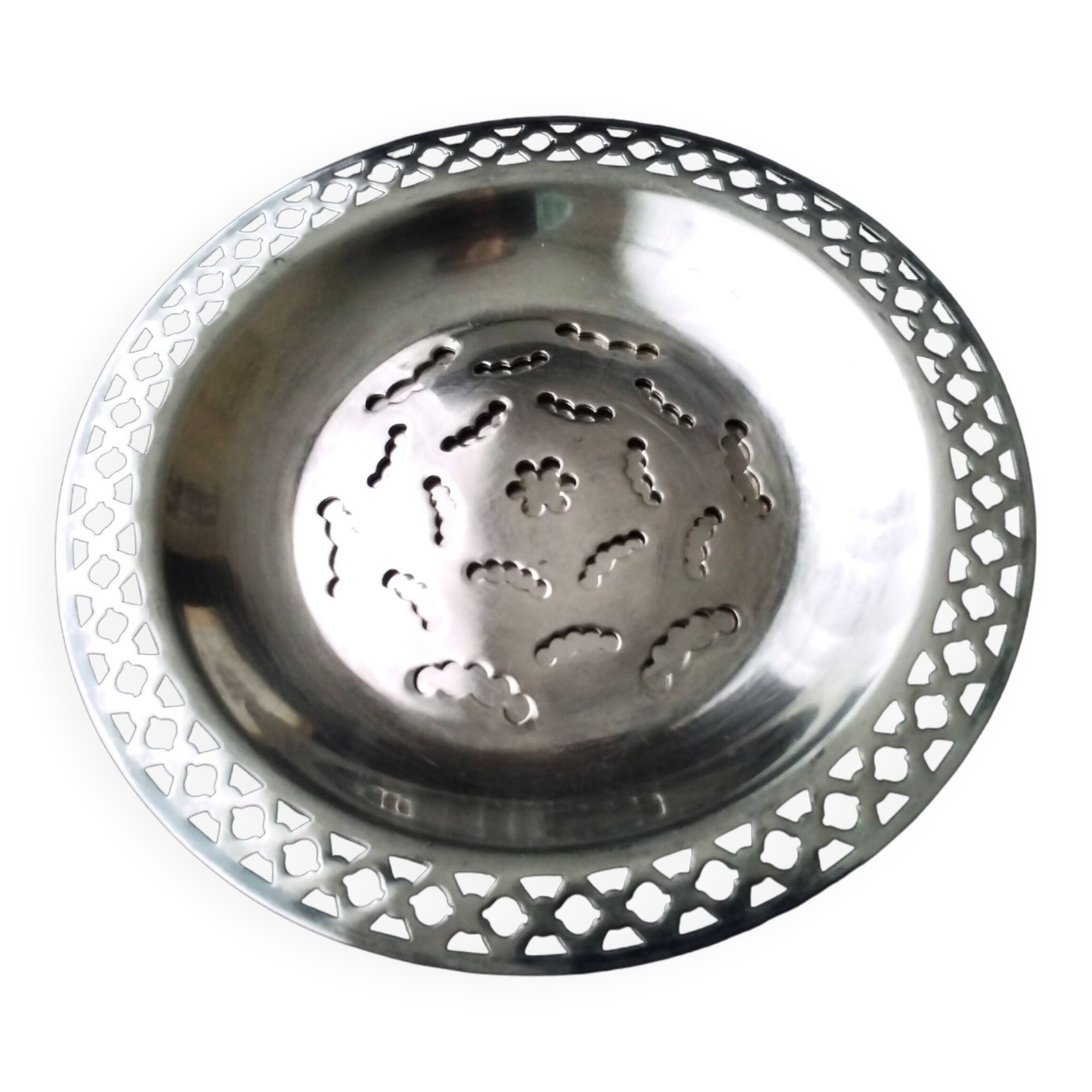 Butter dish, Butterflor butter mold in silver metal