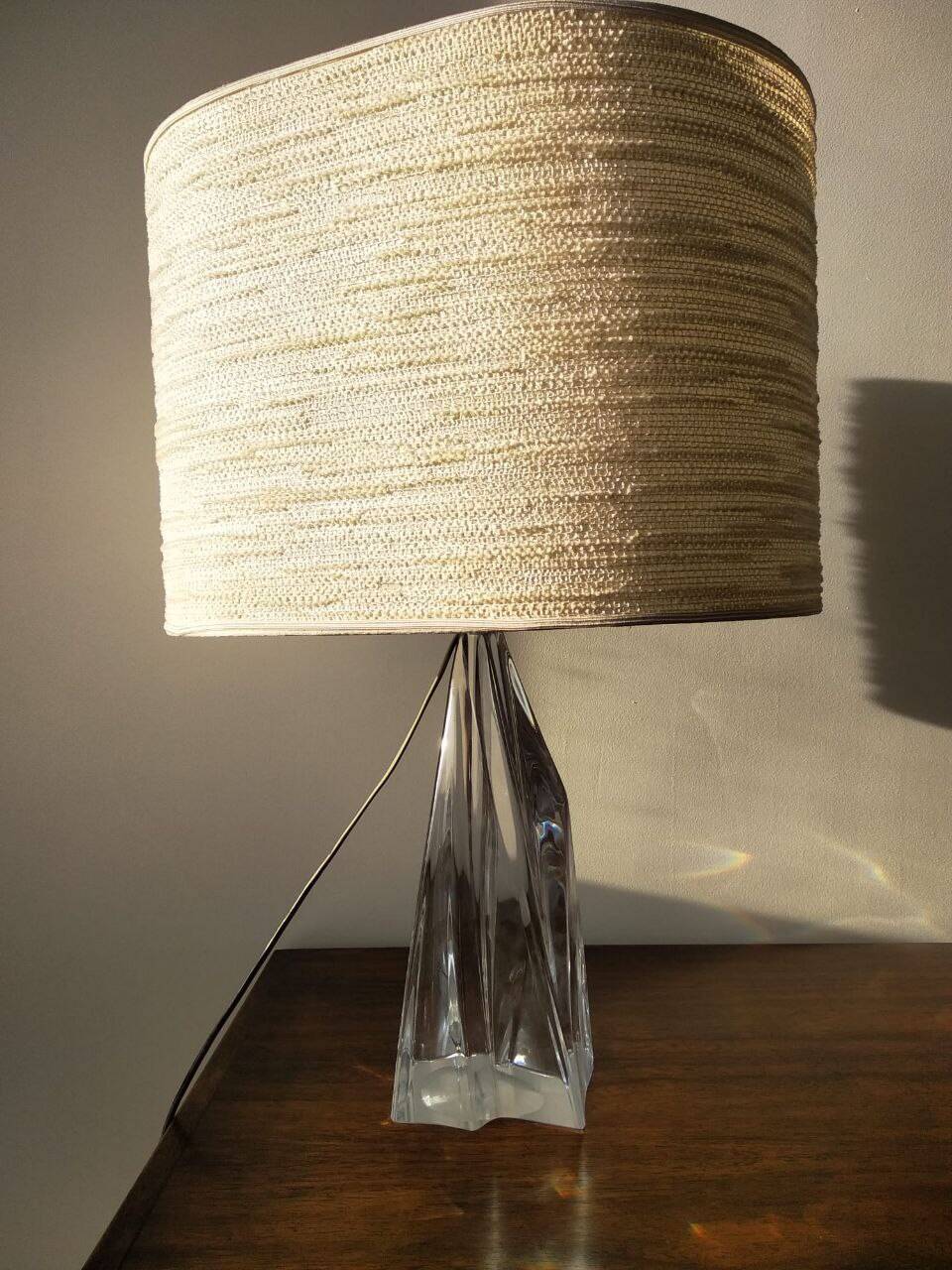 Table lamp with a crystal base by daum (1960s)