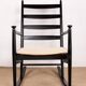 Danish Rocking Chair in lacquered wood and fabric model 218, Thomas Harlev 1960.