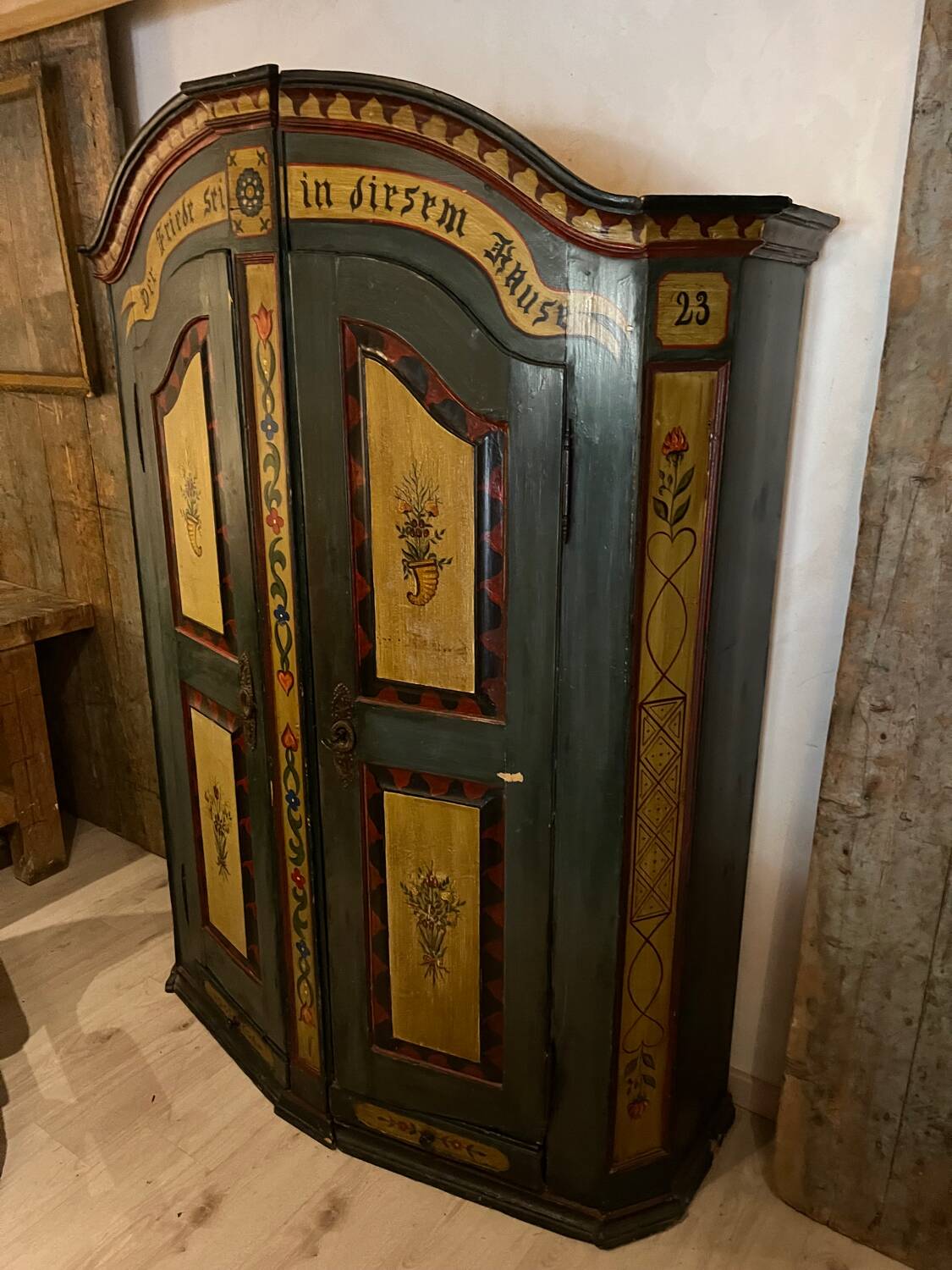 19th century Fribourg painted wardrobe