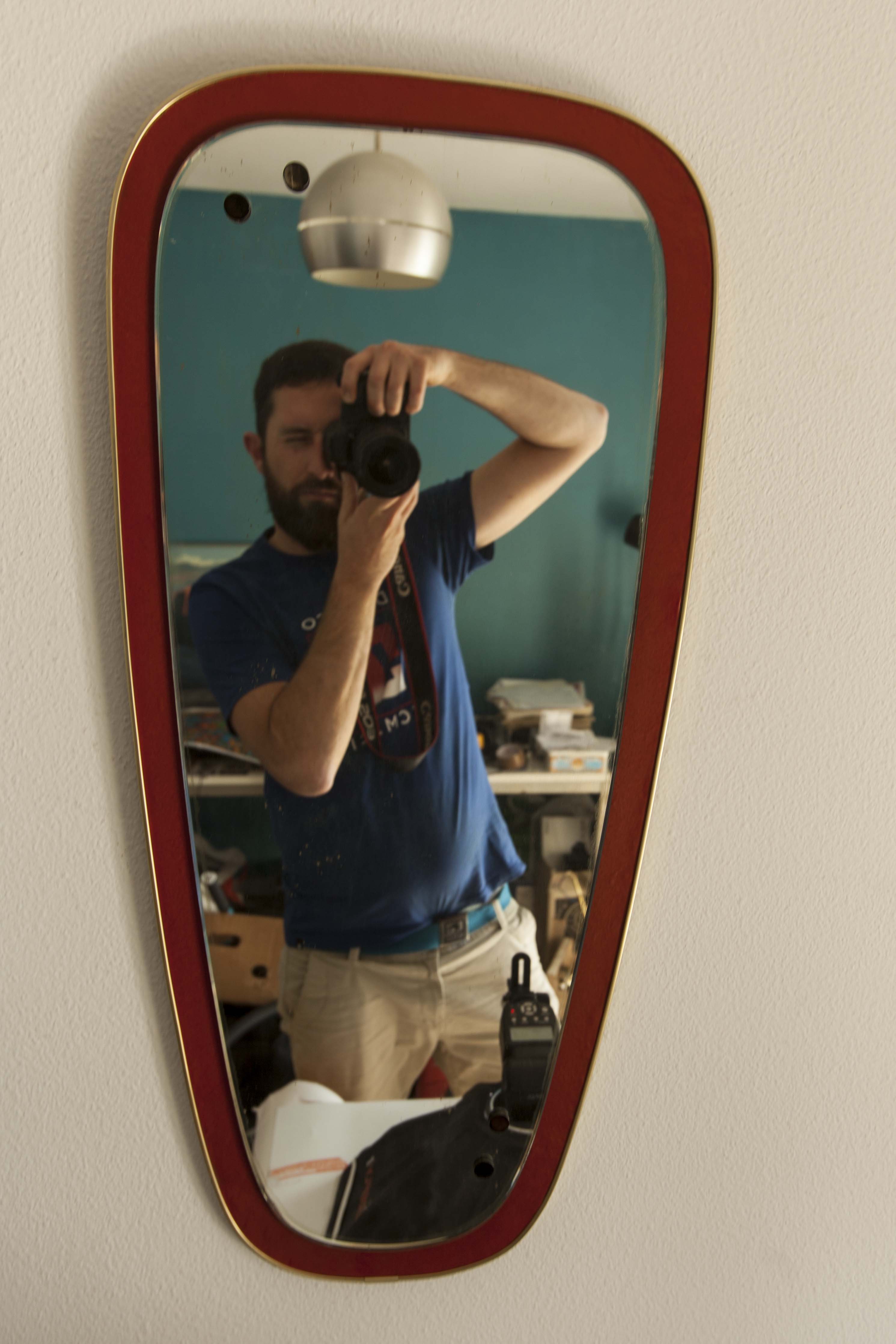 Mirror symmetrical 60's Red 82x37cm