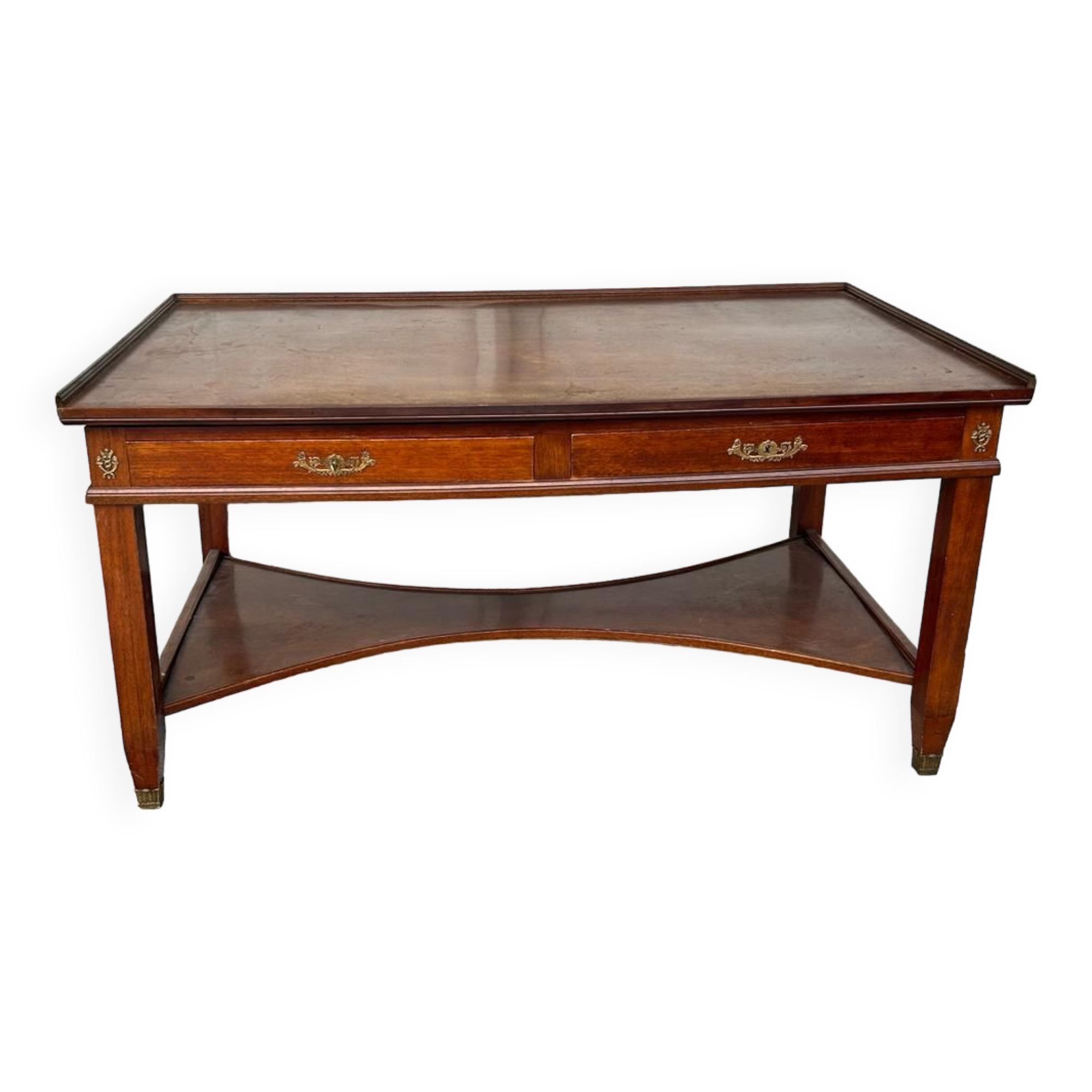 Empire style mahogany rack system library table from 20th century period