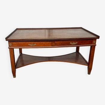 Empire style mahogany rack system library table from 20th century period