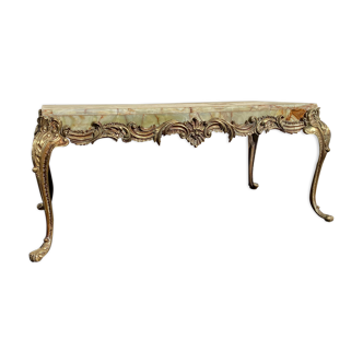 Louis XV style coffee table in bronze and onyx