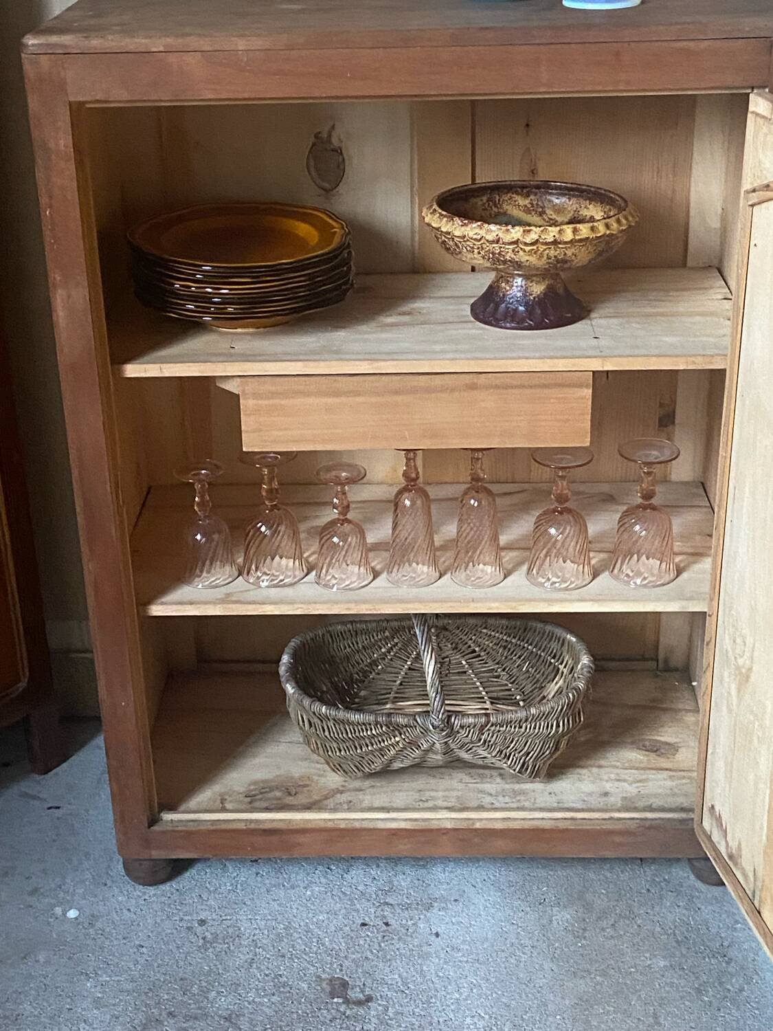 Buffet ancien bois naturel faible encombrement
