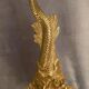 Lamp foot XIXth Louis XIV with stylized dauphin mounted in lamp without transformation