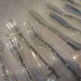 6 Christofle Atlantide silver-plated fish cutlery sets 12p in blister pack