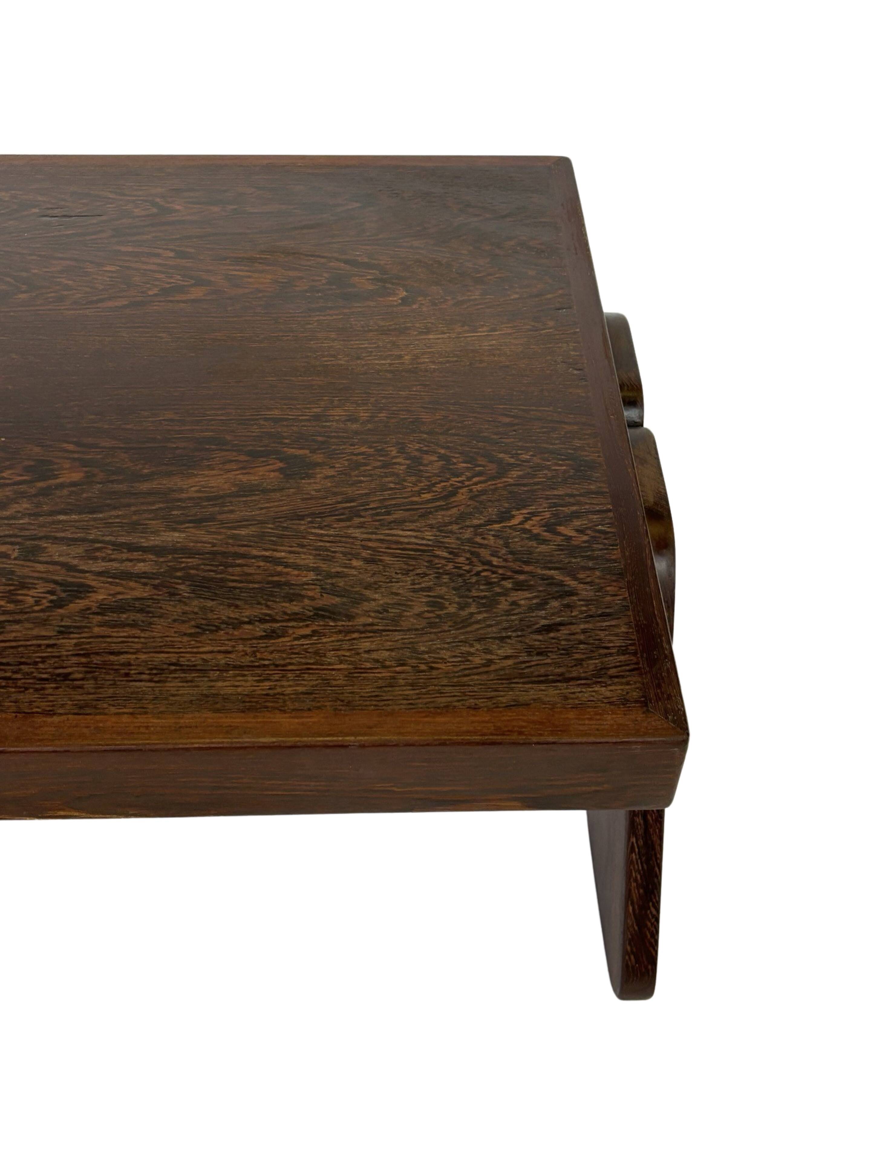 Vintage Coffee Table Wengé Brutalist Postmodern 70's Design