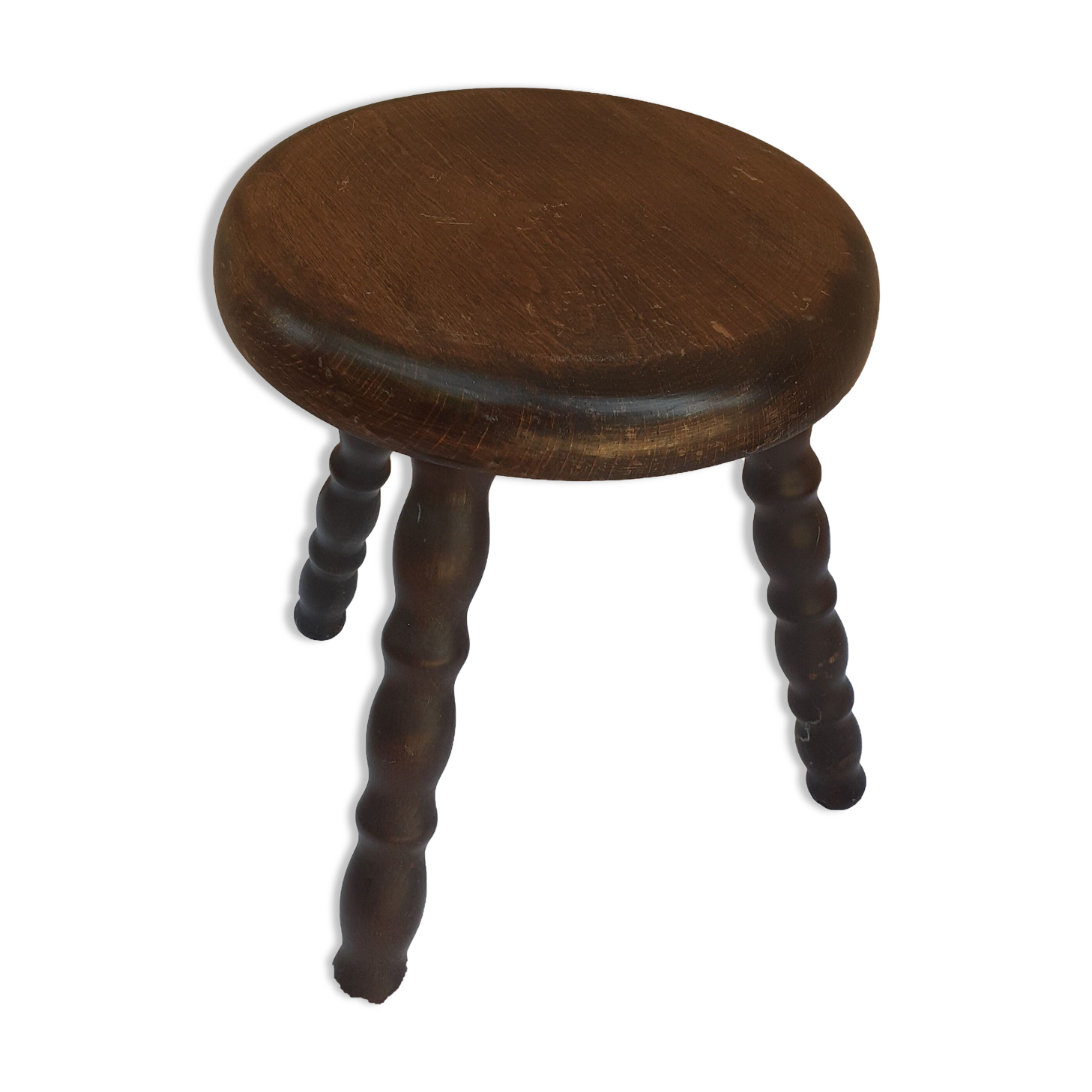Dark wood tripod stool