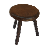 Dark wood tripod stool