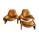 Set of 2 chairs P60 with ottoman by Vittorio Introini for Saporiti 1960