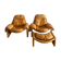 Set of 2 chairs P60 with ottoman by Vittorio Introini for Saporiti 1960