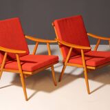 Pair of mid-century armchairs by Jaroslav Šmídek for TON, 1970s