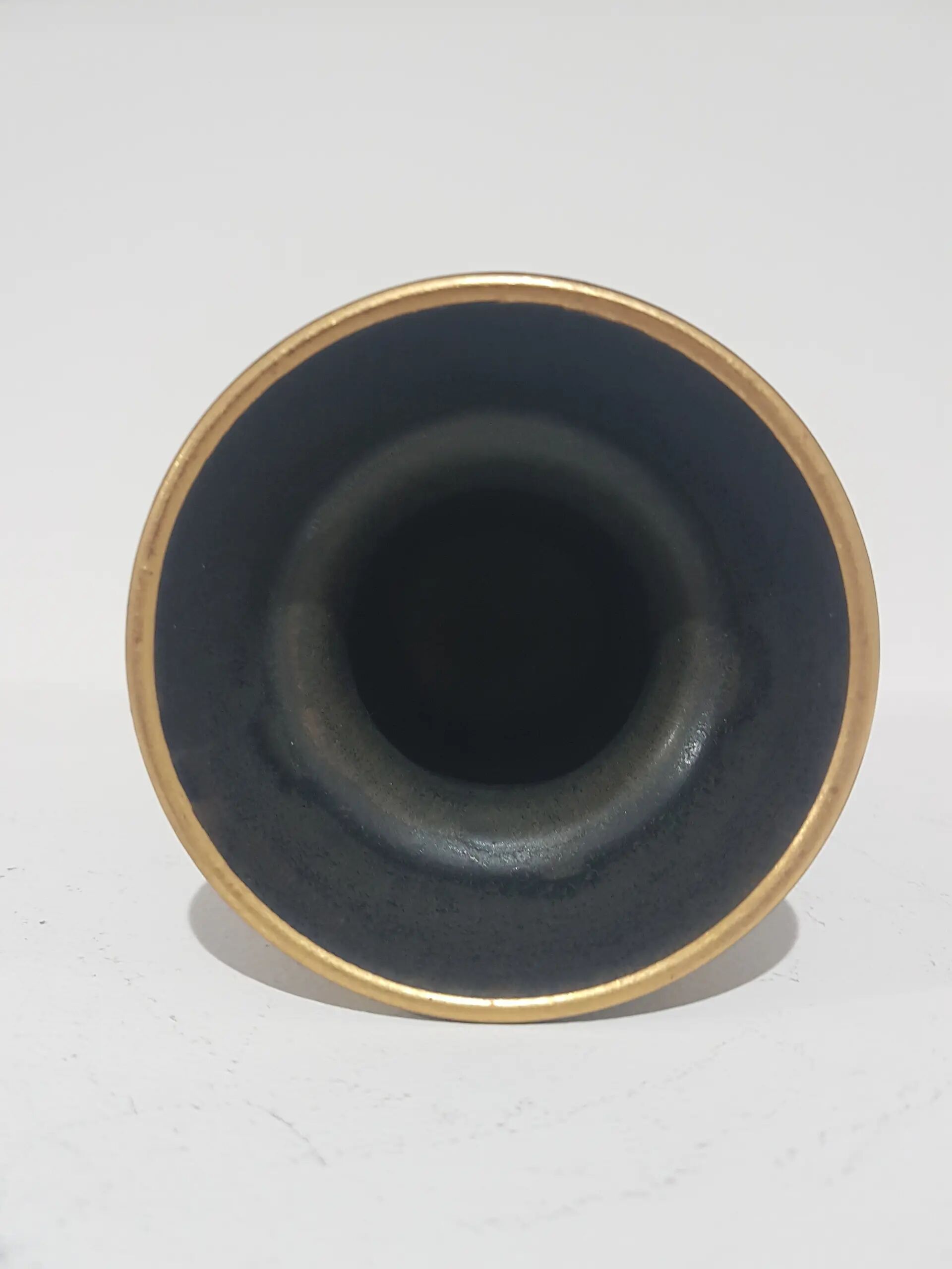 Juist vase, black and gold, ceramic, Germany, 1970s