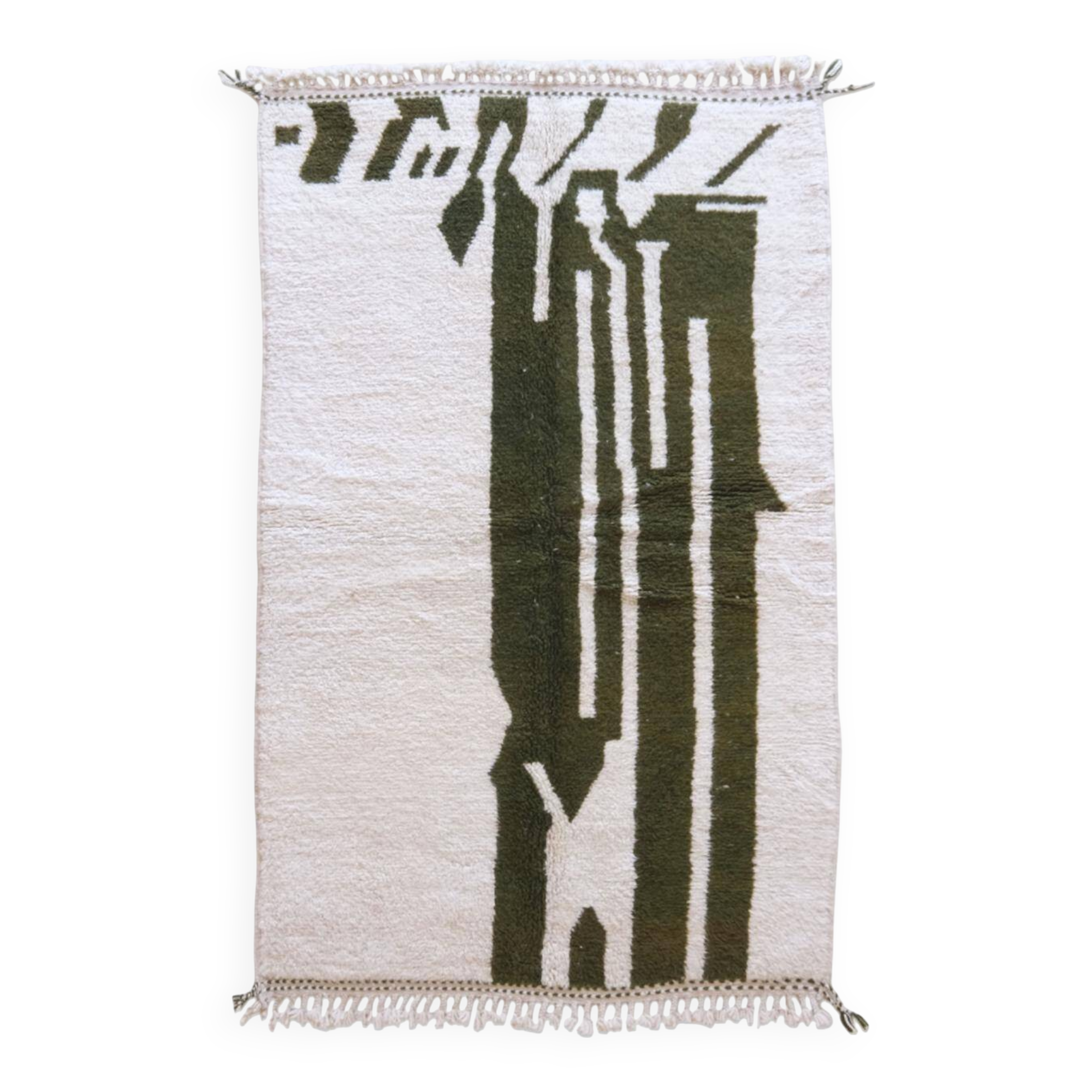Tapis contemporain vert abstrait