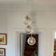 Triple pendant light with vintage glass globes
