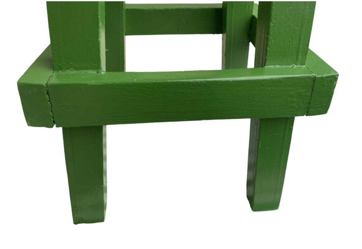 Painted wooden stool