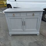 Parisian buffet old gray patina 2 doors 2 drawers