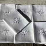 GR embroidered rectangle tablecloth with 7 matching damask towels