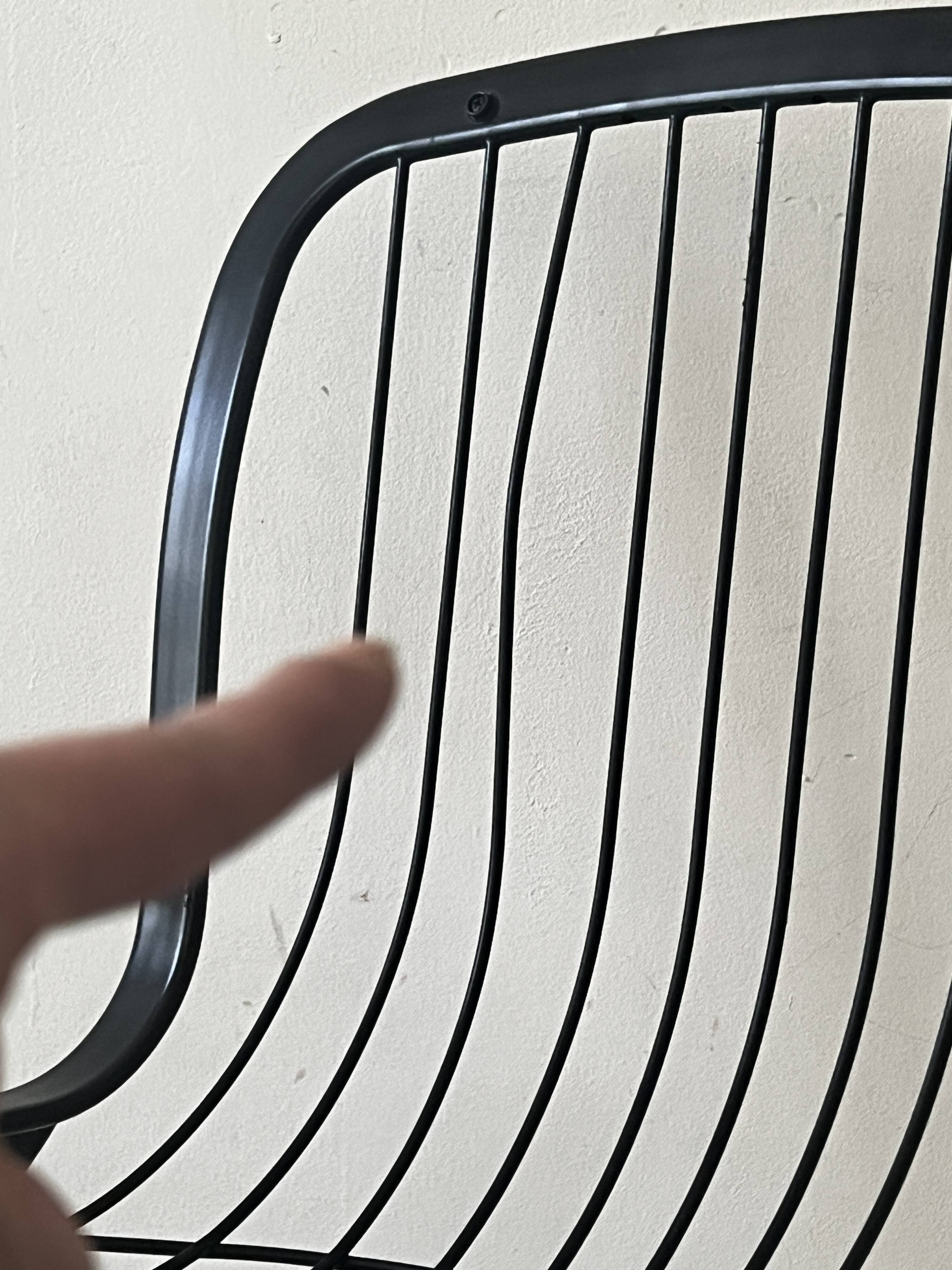 Cidue chair in black metal and short velvet, designed by Willy Rizzo in 1970.