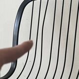 Cidue chair in black metal and short velvet, designed by Willy Rizzo in 1970.