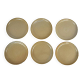 6 stoneware dessert plates, Auger Pottery