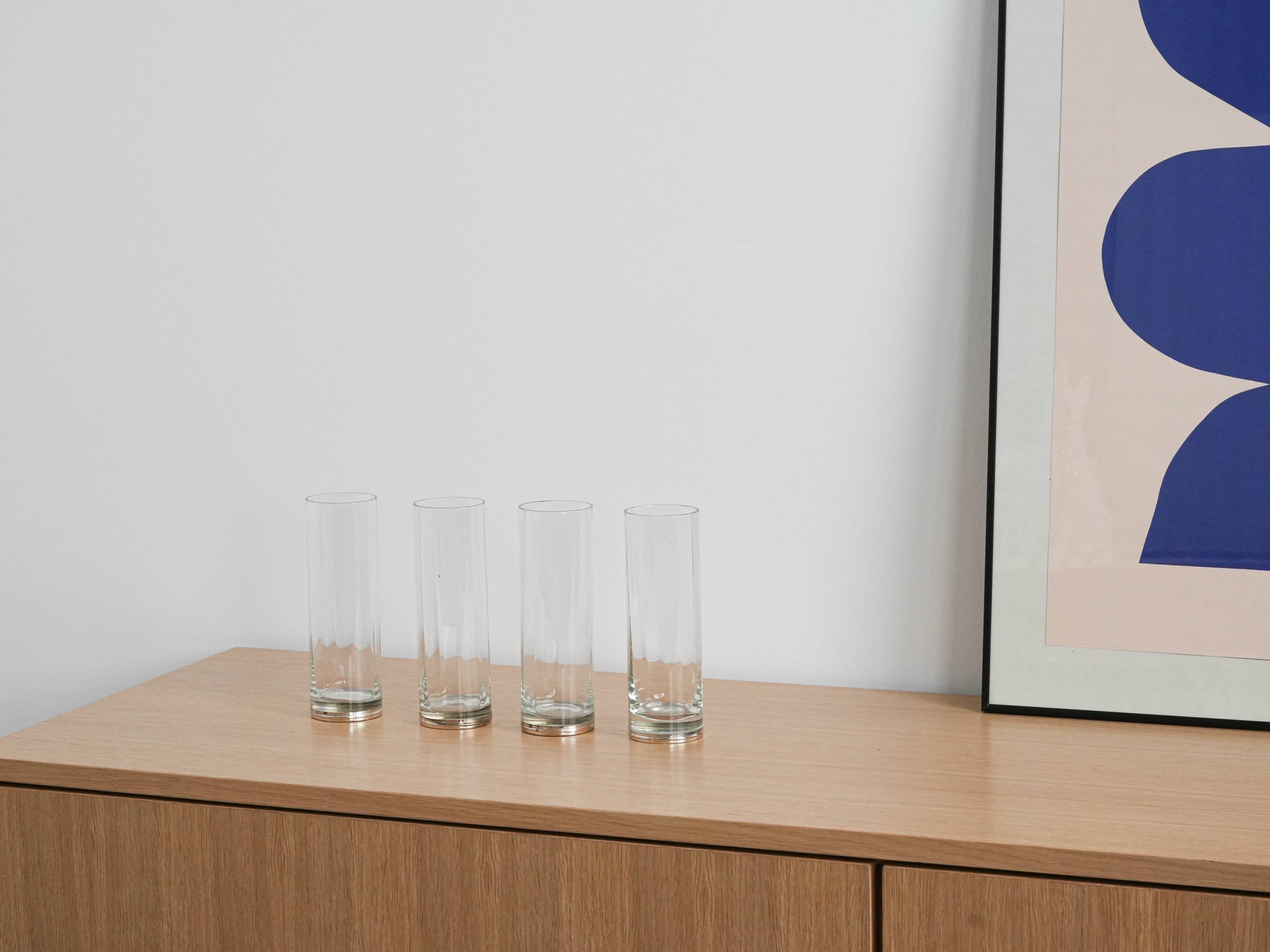 Set of glasses, Hollywood Regency style, 1970s, made in Italy