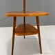 Art Deco floor lamp with milky glass and side table, Thonet, 1950s – Czechoslovakia
