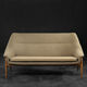 Vintage mid-century modern Scandinavian 2-seater brown fabric sofa Grace by Ikea, 1961.