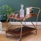 Desserte roulante vintage en laiton et teck – années 50