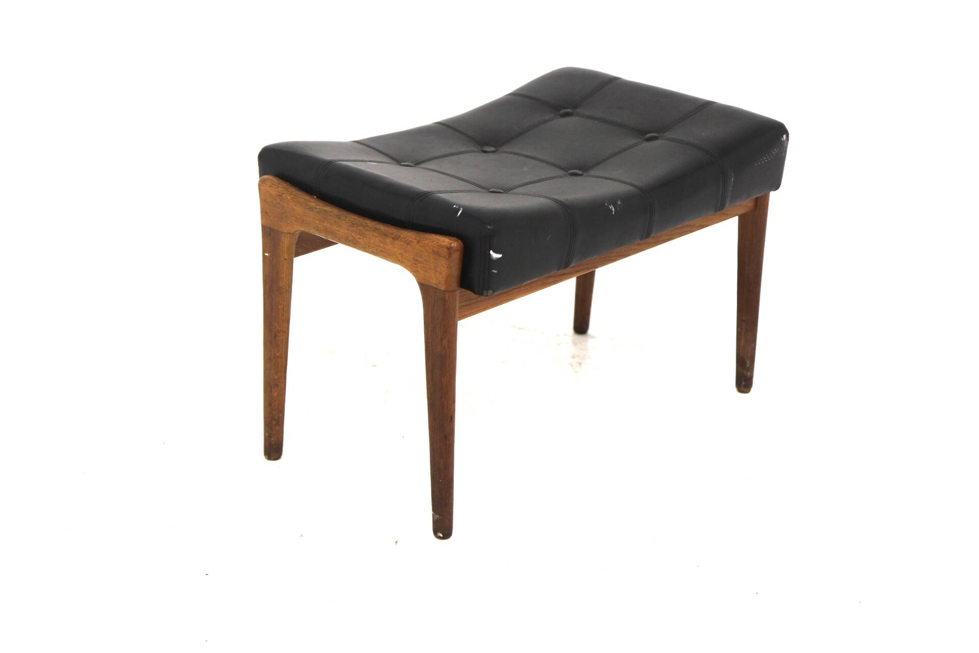 Scandinavian leather footstool, Bröderna Andersson, Sweden, 1960