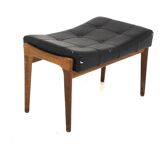 Scandinavian leather footstool, Bröderna Andersson, Sweden, 1960